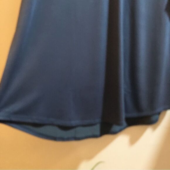 Terra Sky Ruffle Sleeve, Keyhole V neck, round bottom Top - Picture 5 of 5